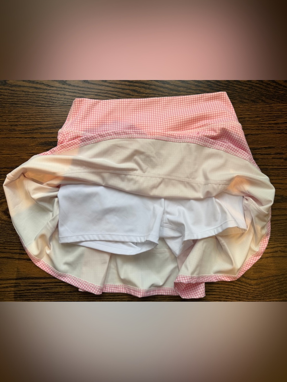 Altar'd State Pink Gingham Tiered Mini Skirt - Picture 4 of 5